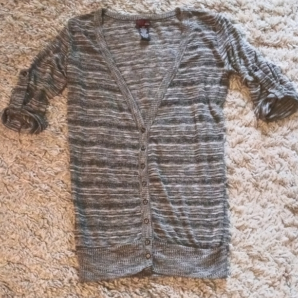 Dex Gray Marled Button Cardigan Small EUC - Picture 1 of 4